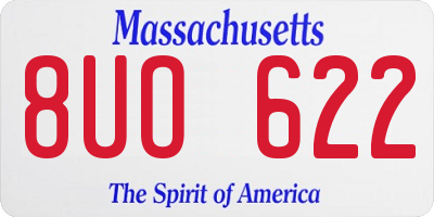 MA license plate 8UO622