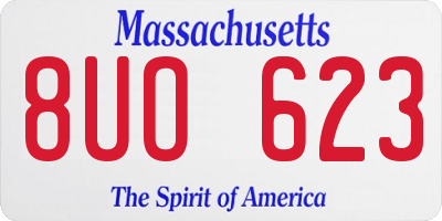 MA license plate 8UO623