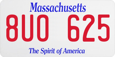 MA license plate 8UO625