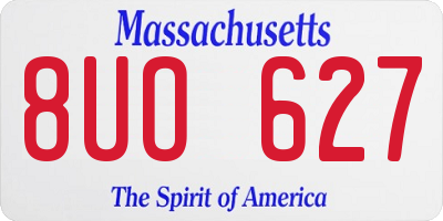MA license plate 8UO627