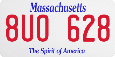 MA license plate 8UO628