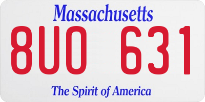 MA license plate 8UO631