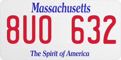 MA license plate 8UO632
