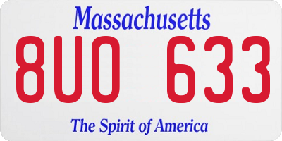 MA license plate 8UO633