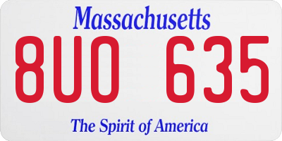 MA license plate 8UO635