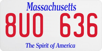MA license plate 8UO636