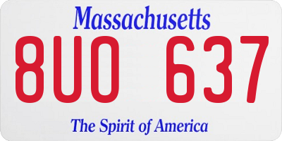 MA license plate 8UO637