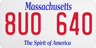 MA license plate 8UO640