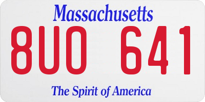 MA license plate 8UO641