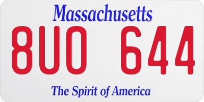 MA license plate 8UO644