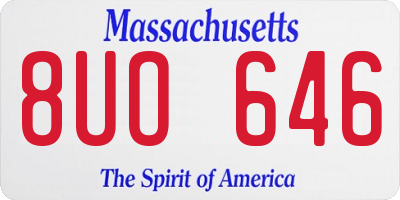 MA license plate 8UO646