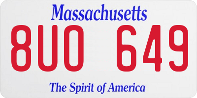 MA license plate 8UO649