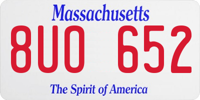 MA license plate 8UO652