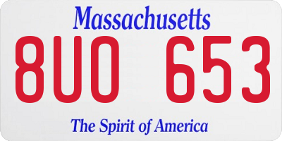 MA license plate 8UO653