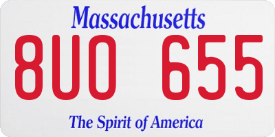 MA license plate 8UO655