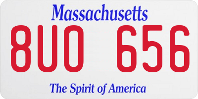 MA license plate 8UO656