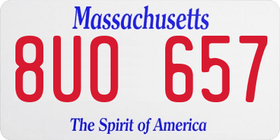 MA license plate 8UO657