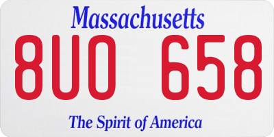 MA license plate 8UO658