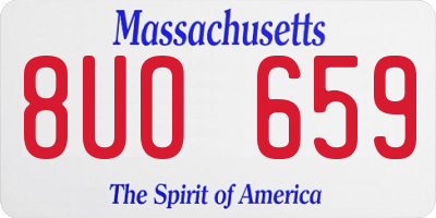 MA license plate 8UO659