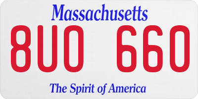 MA license plate 8UO660
