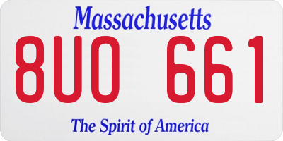 MA license plate 8UO661