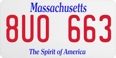 MA license plate 8UO663