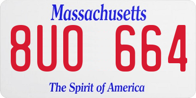 MA license plate 8UO664