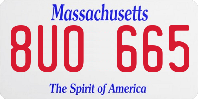 MA license plate 8UO665