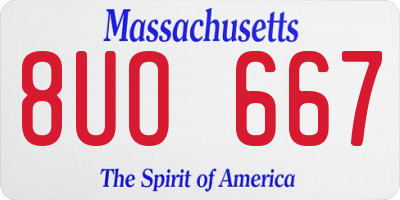 MA license plate 8UO667