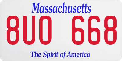 MA license plate 8UO668