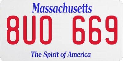 MA license plate 8UO669
