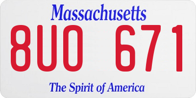 MA license plate 8UO671