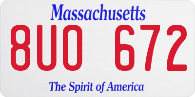 MA license plate 8UO672