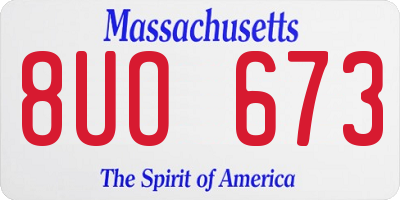 MA license plate 8UO673