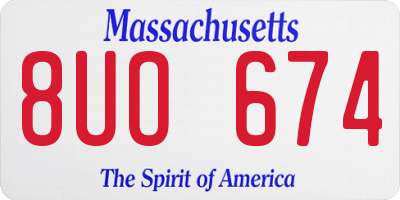 MA license plate 8UO674