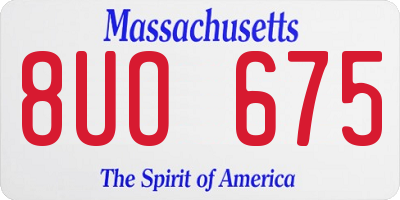 MA license plate 8UO675