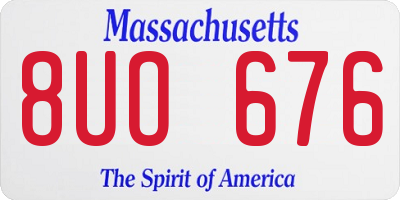 MA license plate 8UO676