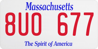 MA license plate 8UO677