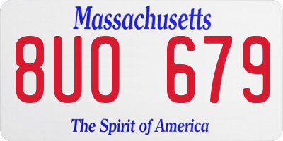 MA license plate 8UO679