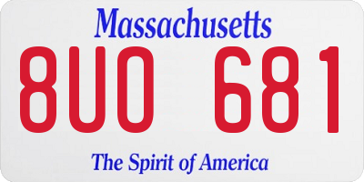 MA license plate 8UO681