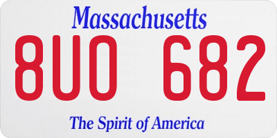 MA license plate 8UO682