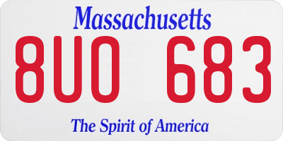 MA license plate 8UO683