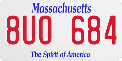 MA license plate 8UO684