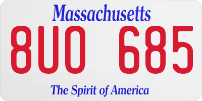 MA license plate 8UO685