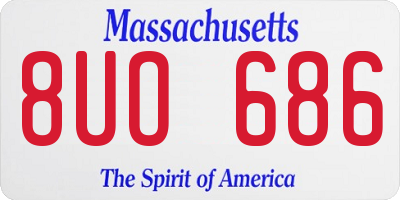 MA license plate 8UO686