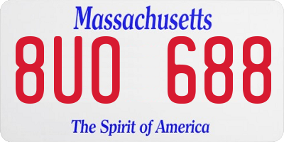 MA license plate 8UO688