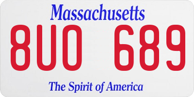MA license plate 8UO689