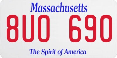MA license plate 8UO690