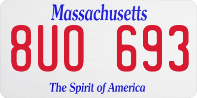 MA license plate 8UO693