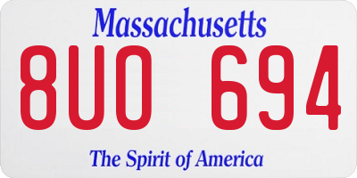 MA license plate 8UO694